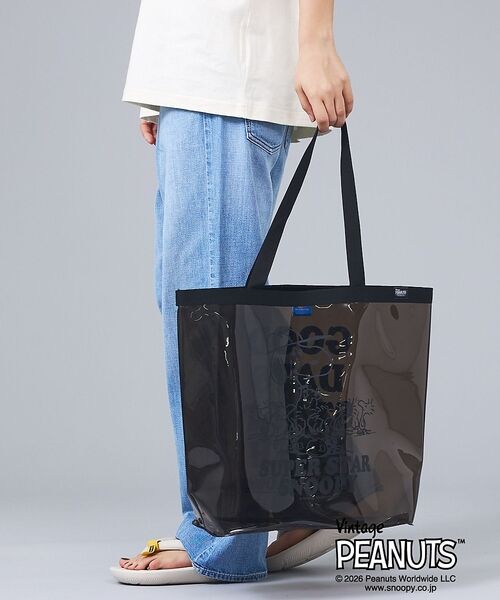 ABAHOUSE / アバハウス エコバッグ | 【FRUIT OF THE LOOM/フルーツオブザルーム】PEANUTS コラ（ブラック）