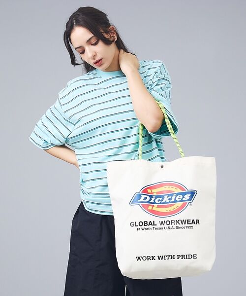 ABAHOUSE / アバハウス トートバッグ | 【DICKIES/ディッキーズ】LOGO PRINT ROPE TOTE BAG（オフホワイト）