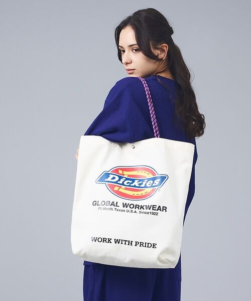 ABAHOUSE / アバハウス トートバッグ | 【DICKIES/ディッキーズ】LOGO PRINT ROPE TOTE BAG（アイボリー）