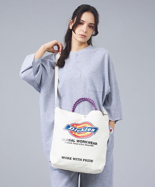 ABAHOUSE / アバハウス トートバッグ | 【DICKIES/ディッキーズ】LOGO PRINT ROPE 2WAY SHO（アイボリー）