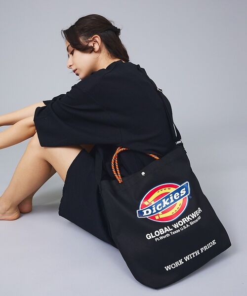 ABAHOUSE / アバハウス トートバッグ | 【DICKIES/ディッキーズ】LOGO PRINT ROPE 2WAY SHO（ブラック）