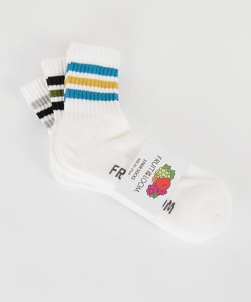 ABAHOUSE / アバハウス ソックス | 【FRUIT OF THE LOOM/フルーツ・オブ・ザ・ルーム】3Pカラフルラ（ホワイト系その他1）