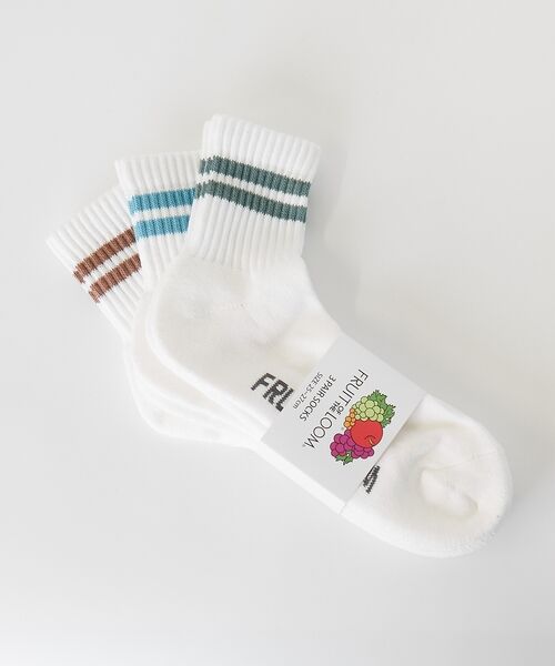 ABAHOUSE / アバハウス ソックス | 【FRUIT OF THE LOOM/フルーツ・オブ・ザ・ルーム】3P　2ライン | 詳細7