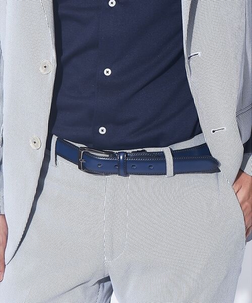 ABAHOUSE / アバハウス ベルト・サスペンダー | 【定番】グラデーションレザーベルト（ネイビー）