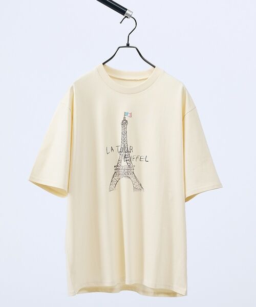 ABAHOUSE / アバハウス Tシャツ | HAND DRAWN ART – TOWER Tシャツ / プリントTシャツ【予（ベージュ）