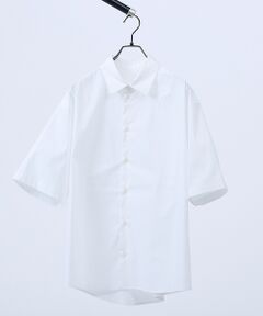 ABAHOUSE / アバハウス シャツ・ブラウス | ストレッチコットン レギュラーカラー リラックス半袖シャツ / オーバーサイズ【