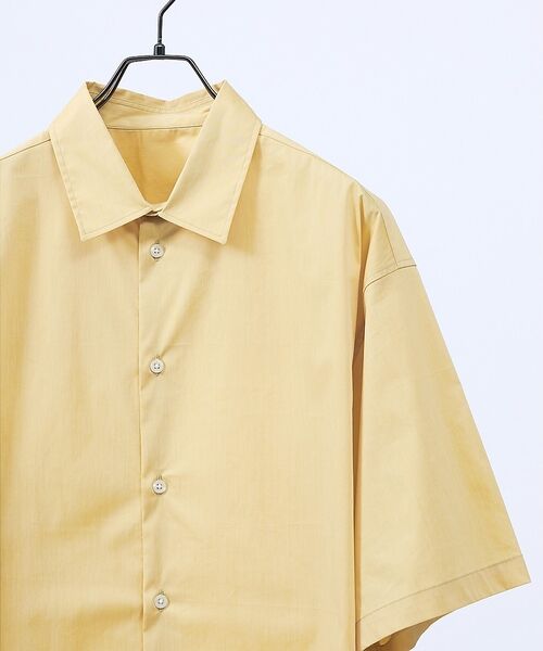 ABAHOUSE / アバハウス シャツ・ブラウス | ストレッチコットン レギュラーカラー リラックス半袖シャツ / オーバーサイズ【（イエロー系その他1）
