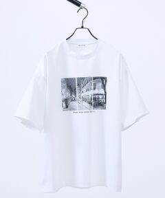 ABAHOUSE / アバハウス Tシャツ | PARIS BACK ALLEY フォトプリント 半袖Tシャツ / オーバーサイ