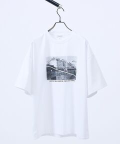 ABAHOUSE / アバハウス Tシャツ | PARIS BACK ALLEY フォトプリント 半袖Tシャツ / オーバーサイ