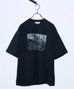 ABAHOUSE / アバハウス Tシャツ | PARIS BACK ALLEY フォトプリント 半袖Tシャツ / オーバーサイ