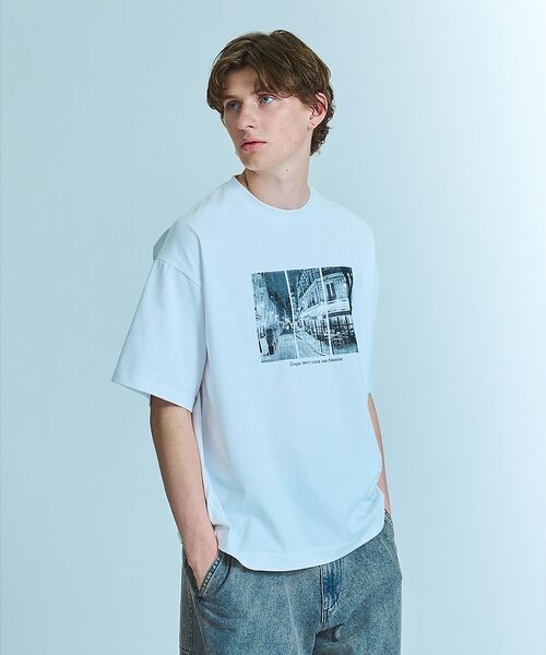 ABAHOUSE / アバハウス Tシャツ | PARIS BACK ALLEY フォトプリント 半袖Tシャツ / オーバーサイ | 詳細8