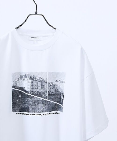 ABAHOUSE / アバハウス Tシャツ | PARIS BACK ALLEY フォトプリント 半袖Tシャツ / オーバーサイ | 詳細12