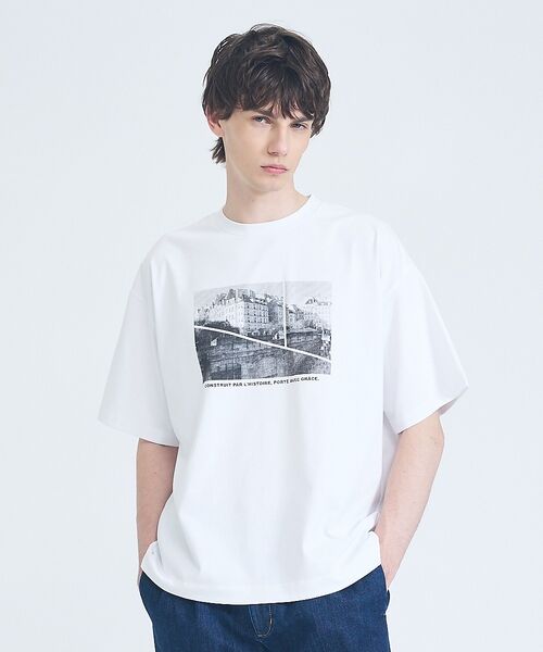 ABAHOUSE / アバハウス Tシャツ | PARIS BACK ALLEY フォトプリント 半袖Tシャツ / オーバーサイ | 詳細18