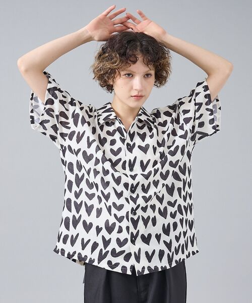 ABAHOUSE / アバハウス シャツ・ブラウス | 【Revo. / レヴォ】TH-4082 ハートペイント ドットパターン ボック | 詳細3