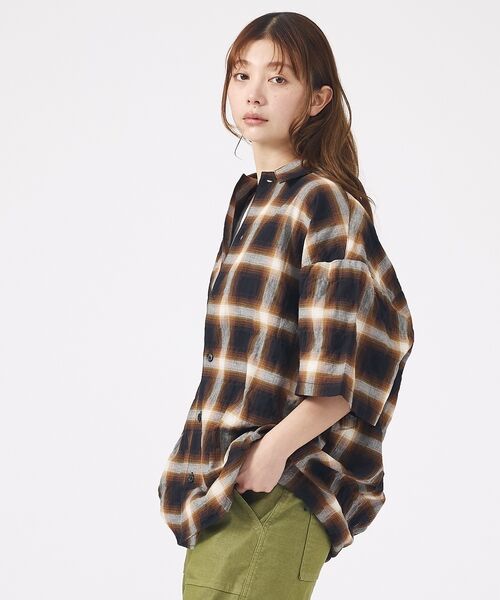 ABAHOUSE / アバハウス シャツ・ブラウス | 【Revo. / レヴォ】TH-4093 / オンブレチェック 半袖シャツ / | 詳細21