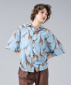 ABAHOUSE / アバハウス シャツ・ブラウス | 【Revo. / レヴォ】TH-4109 アニマルパターン 半袖シャツ / ユニ