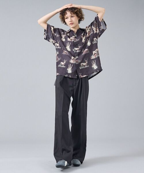 ABAHOUSE / アバハウス シャツ・ブラウス | 【Revo. / レヴォ】TH-4109 アニマルパターン 半袖シャツ / ユニ | 詳細1
