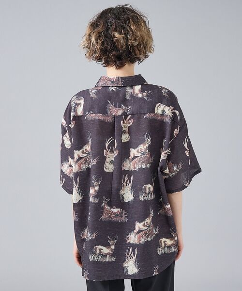 ABAHOUSE / アバハウス シャツ・ブラウス | 【Revo. / レヴォ】TH-4109 アニマルパターン 半袖シャツ / ユニ | 詳細4