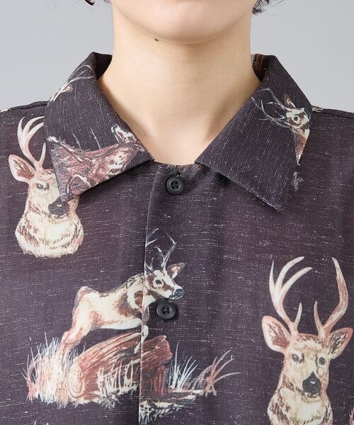 ABAHOUSE / アバハウス シャツ・ブラウス | 【Revo. / レヴォ】TH-4109 アニマルパターン 半袖シャツ / ユニ | 詳細5