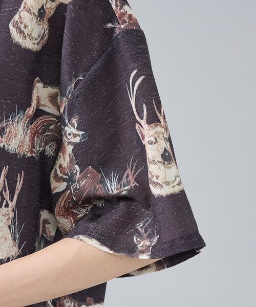 ABAHOUSE / アバハウス シャツ・ブラウス | 【Revo. / レヴォ】TH-4109 アニマルパターン 半袖シャツ / ユニ | 詳細6
