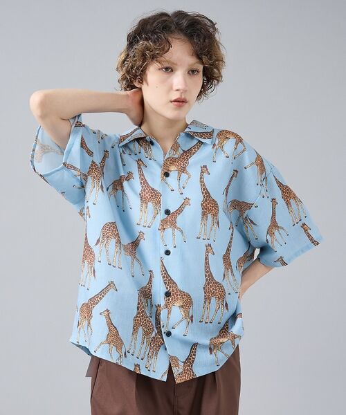 ABAHOUSE / アバハウス シャツ・ブラウス | 【Revo. / レヴォ】TH-4109 アニマルパターン 半袖シャツ / ユニ | 詳細9