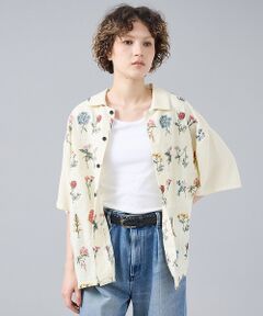 ABAHOUSE / アバハウス シャツ・ブラウス | 【Revo. / レヴォ】TH-4085 フラワーエンブロイダリー 刺繍 半袖シ