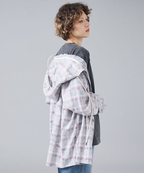 ABAHOUSE / アバハウス シャツ・ブラウス | 【Revo. / レヴォ】TH-4115 ブリーチ加工 フード チェック長袖シャ | 詳細11