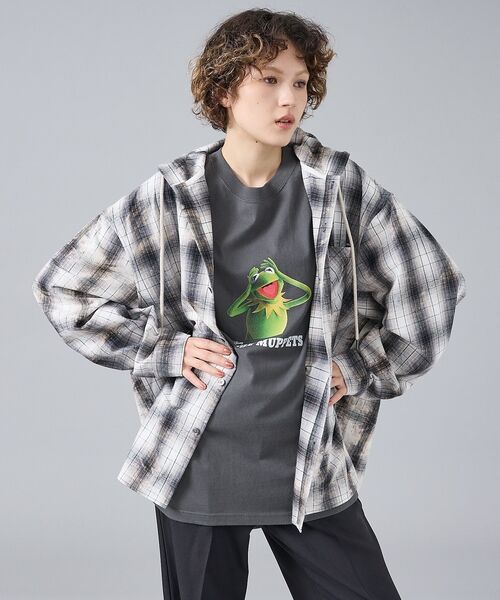 ABAHOUSE / アバハウス シャツ・ブラウス | 【Revo. / レヴォ】TH-4115 ブリーチ加工 フード チェック長袖シャ | 詳細3