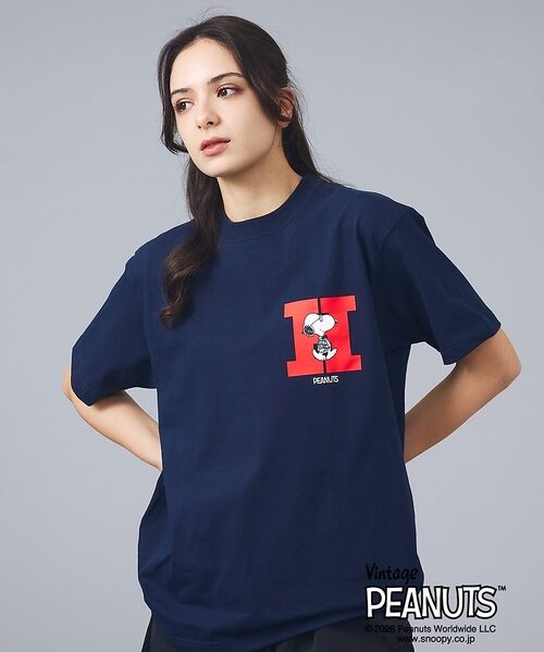 ABAHOUSE / アバハウス Tシャツ | 【PEANUTS x BEEFY-T】クルーネック半袖Tシャツ / 26SS /（ブルー系その他2）