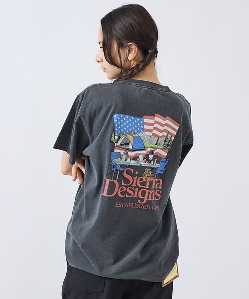 ABAHOUSE / アバハウス Tシャツ | 【SIERRA DESIGNS / シエラデザインズ】AMERICAN CAMP（ブラック）