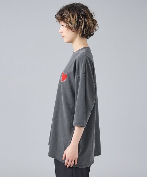 ABAHOUSE / アバハウス Tシャツ | 【Revo. / レヴォ】TH-3786-A ハートエンブロイ ピグメント加工 | 詳細4