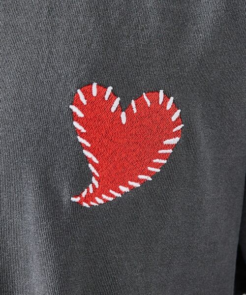 ABAHOUSE / アバハウス Tシャツ | 【Revo. / レヴォ】TH-3786-A ハートエンブロイ ピグメント加工 | 詳細7