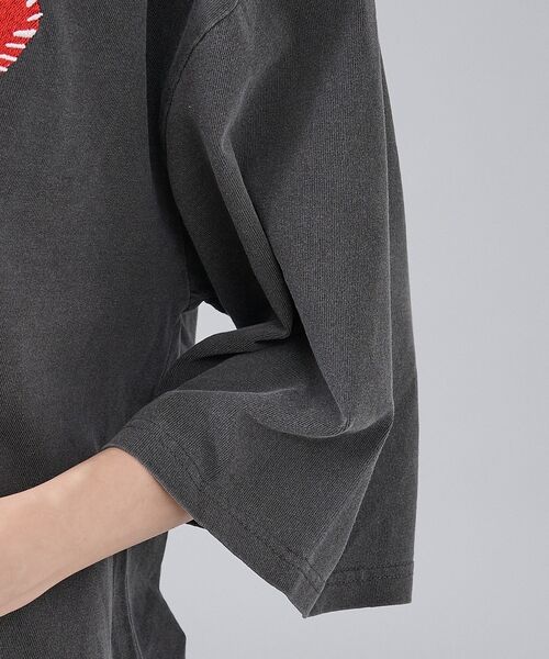 ABAHOUSE / アバハウス Tシャツ | 【Revo. / レヴォ】TH-3786-A ハートエンブロイ ピグメント加工 | 詳細8