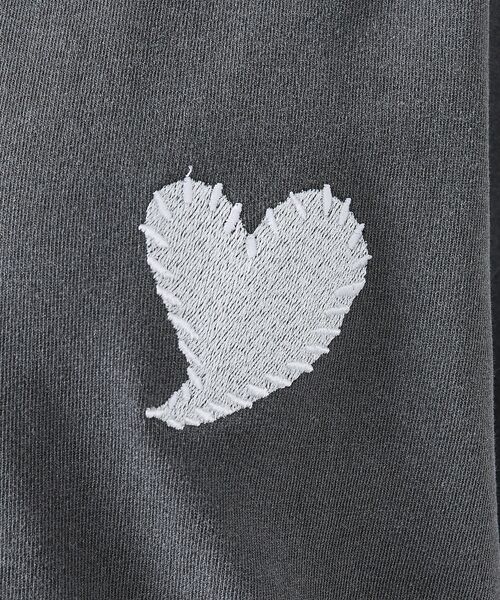 ABAHOUSE / アバハウス Tシャツ | 【Revo. / レヴォ】TH-3786-A ハートエンブロイ ピグメント加工 | 詳細9