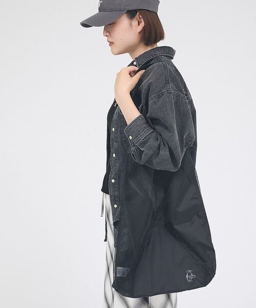 ABAHOUSE / アバハウス ショルダーバッグ | 【CHUMS/チャムス】メッシュトライアングルショルダートートバッグ /Mesh（ブラック）