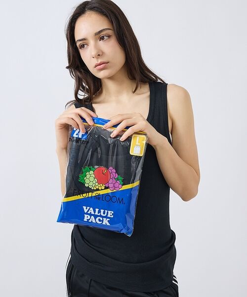 ABAHOUSE / アバハウス Tシャツ | 【FRUIT OF THE LOOM/フルーツオブザルーム】バリューパック タン(ブラック)