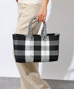 ABAHOUSE / アバハウス トートバッグ | 【MOON BIRD/ムーンバード】手編みのメルカドバッグ横長M/かごバッグ/格