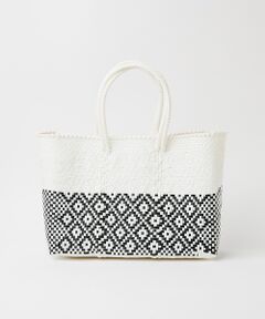 ABAHOUSE / アバハウス トートバッグ | 【MOON BIRD/ムーンバード】手編みのメルカドバッグ横長M/かごバッグ/格