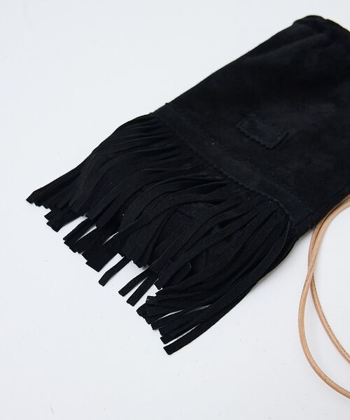 ABAHOUSE / アバハウス ショルダーバッグ | 【1/2HALF / ハーフ】ラムスェード 巾着ショルダー フリンジ ミニショル | 詳細5