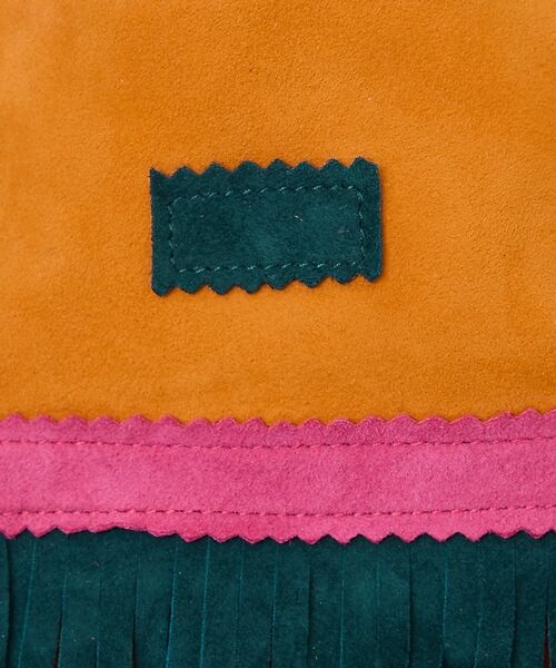 ABAHOUSE / アバハウス ショルダーバッグ | 【1/2HALF / ハーフ】ラムスェード 巾着ショルダー フリンジ ミニショル | 詳細12