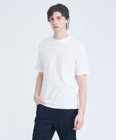 ABAHOUSE / アバハウス Tシャツ | 【凹凸編み】リンクス ブロック 半袖Tシャツ【予約】