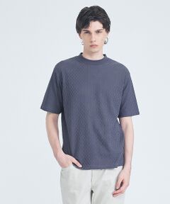 ABAHOUSE / アバハウス Tシャツ | 【凹凸編み】リンクス ブロック 半袖Tシャツ【予約】