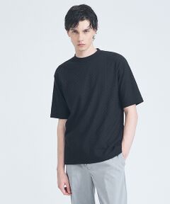 ABAHOUSE / アバハウス Tシャツ | 【凹凸編み】リンクス ブロック 半袖Tシャツ【予約】