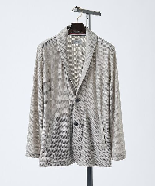 ABAHOUSE / アバハウス ブルゾン | 【接触冷感】ハニカムメッシュ ショールブルゾン/ジャケット【予約】（モカ）