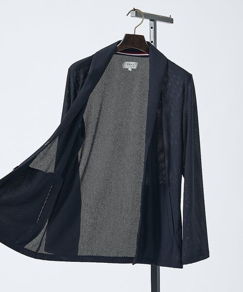 ABAHOUSE / アバハウス ブルゾン | 【接触冷感】ハニカムメッシュ ショールブルゾン/ジャケット【予約】 | 詳細6