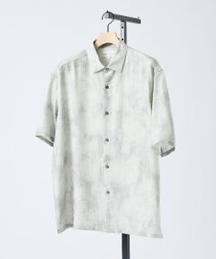 ABAHOUSE / アバハウス シャツ・ブラウス | 【リネン混】アブストラクト柄 半袖シャツ【予約】