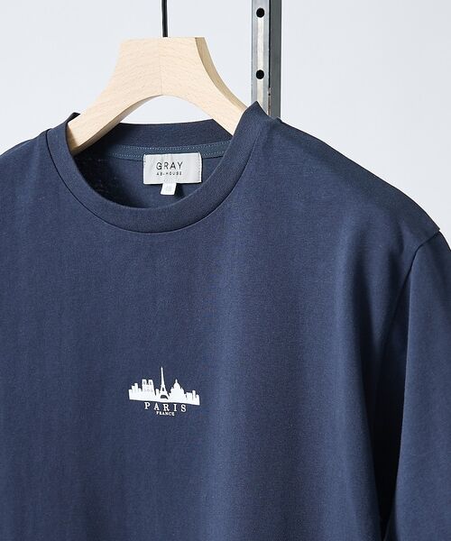 ABAHOUSE / アバハウス Tシャツ | 【CITY PRINT】半袖Tシャツ（ネイビー）