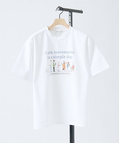 ABAHOUSE / アバハウス Tシャツ | 【EVERYDAY LIFE】 グラフィックTシャツ（ブルー）
