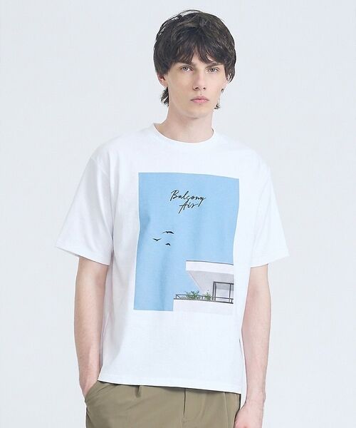ABAHOUSE / アバハウス Tシャツ | 【BIRD】 グラフィックTシャツ【予約】（ブルー）