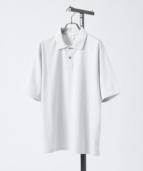 ABAHOUSE / アバハウス ポロシャツ | 【抗菌防臭/UVカット】シルケットポンチ 半袖ポロシャツ【予約】（グレージュ）